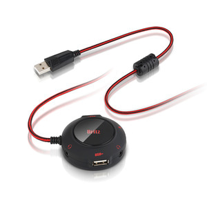 [Britz] 브리츠 K-S2 USB HUB 게이밍 허브 / 외장 사운드카드 겸용 / USB 헤드셋 마이크 연결가능 / 정품